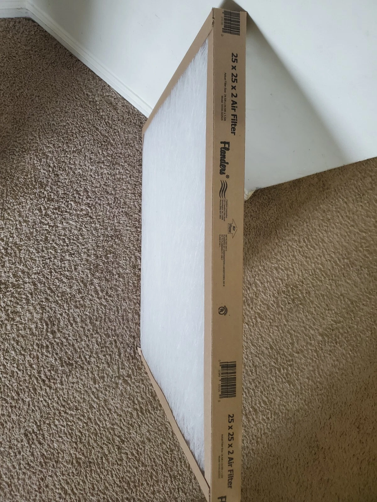Commericial Furnace Filters Flanders 10155.022525 25"x25"x2" EZ Flow.
